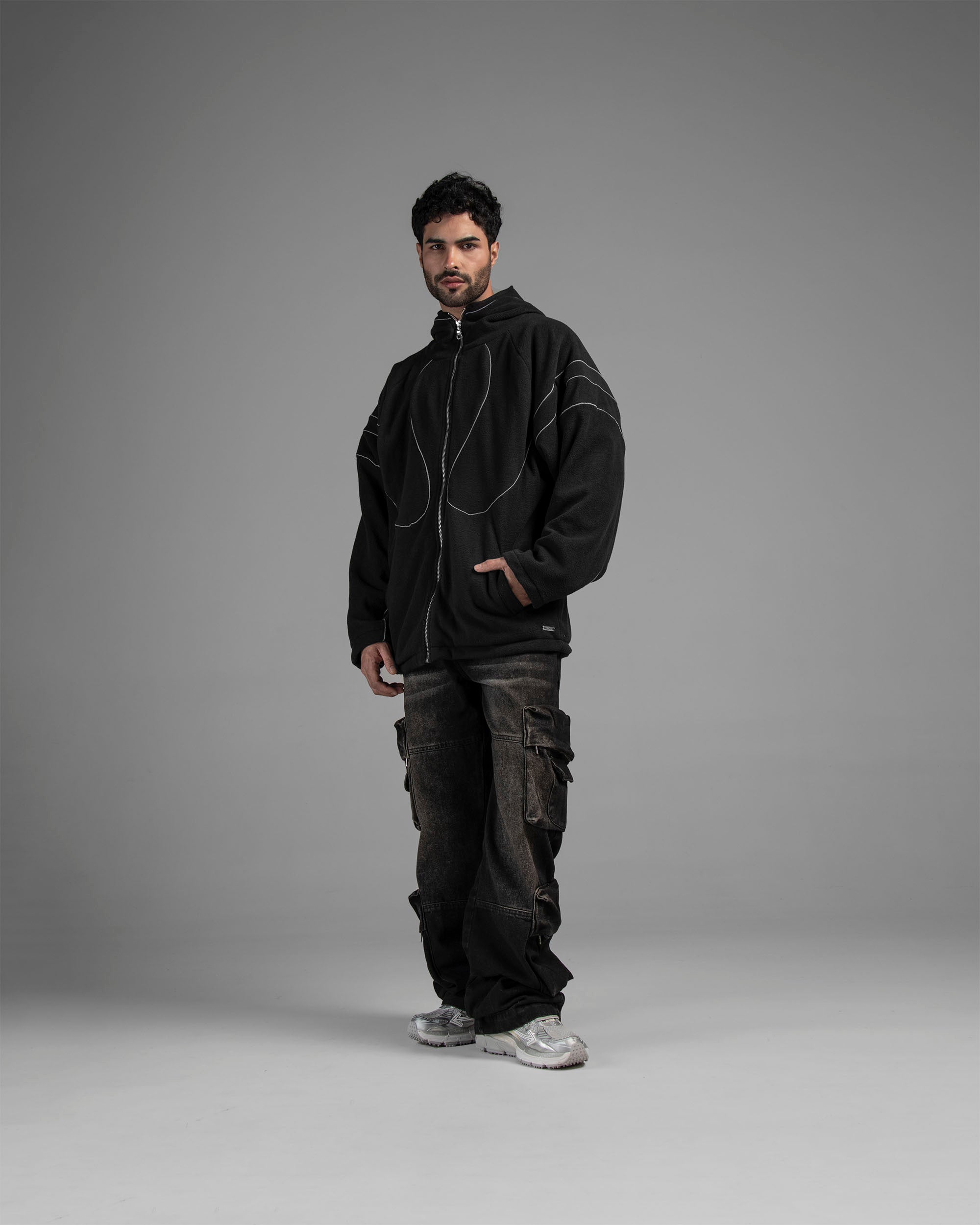 Fleece Jacket Negra Shapes