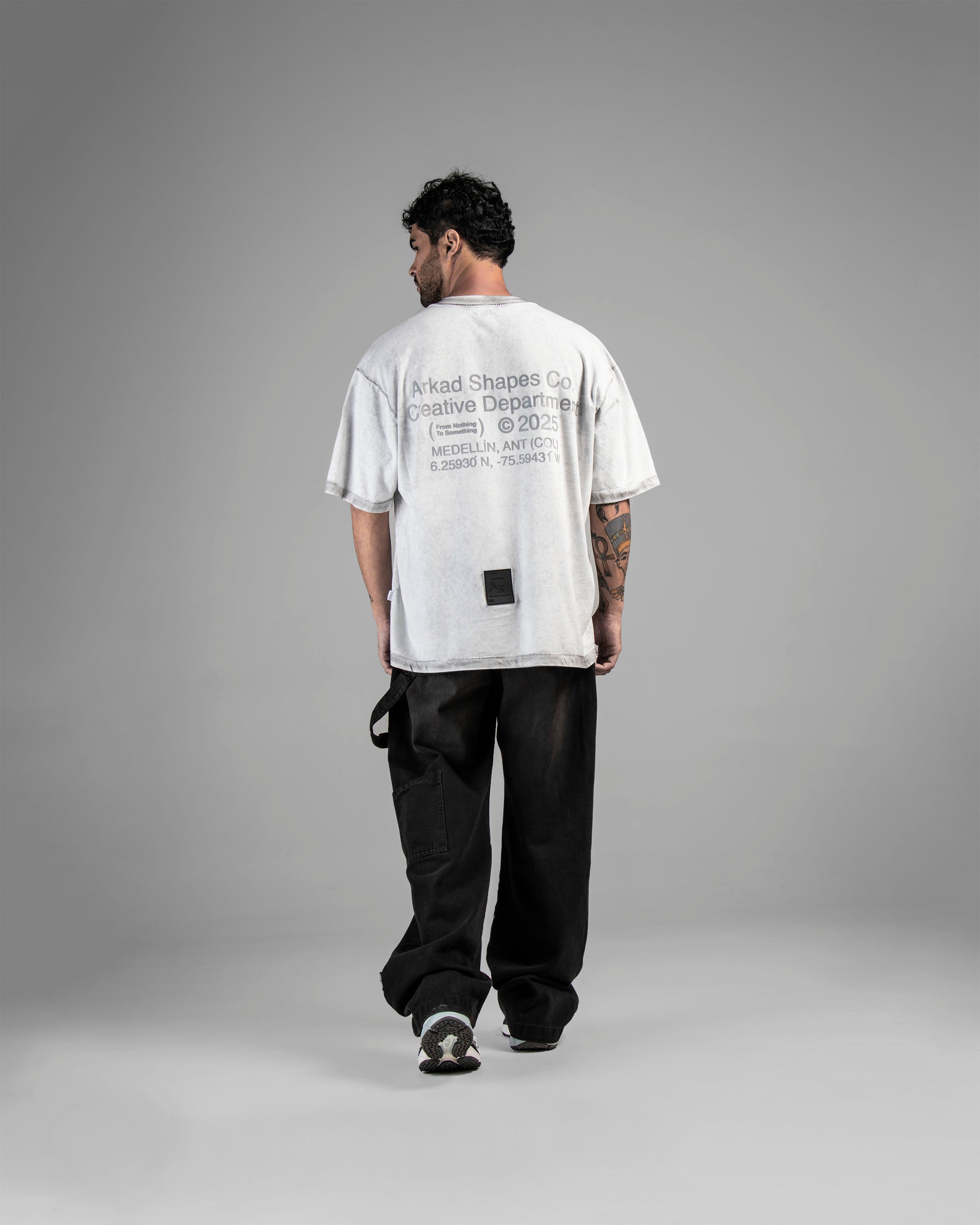 Washed Tshirt Gray Arkad Shapes - Oversize