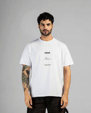 Tshirt Blanca Texto Negro Arkad Shapes - Regular Fit