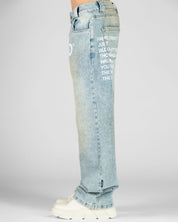 Jean Dirty Estampado Blanco Top Dog
