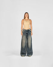 Denim Pant Azul Oscuro Mujer