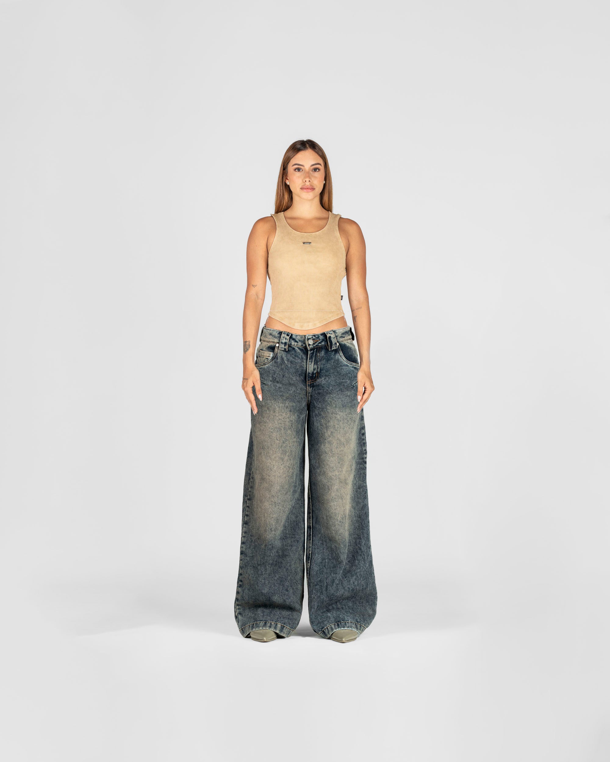 Denim Pant Azul Oscuro Mujer