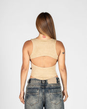 Tank Top Washed Rib Caqui