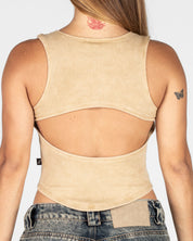 Tank Top Washed Rib Caqui