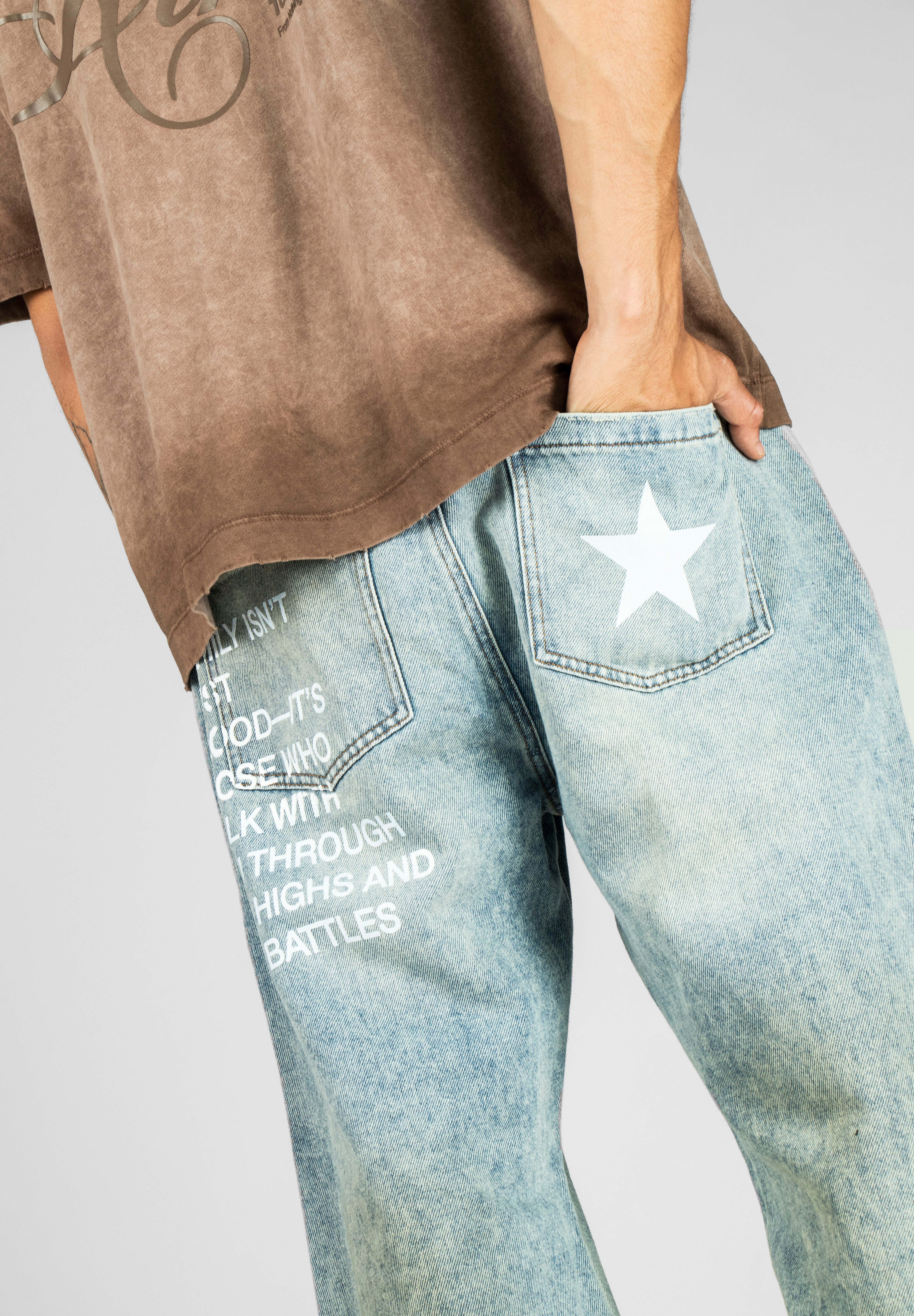 Jean Dirty Estampado Blanco Top Dog