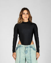 Bodysuit Buzo Negro Aberturas