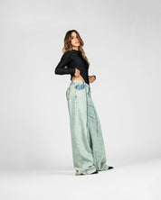 Pintuck Jean Dirty Mujer