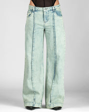 Pintuck Jean Dirty Mujer