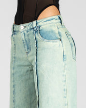 Pintuck Jean Dirty Mujer