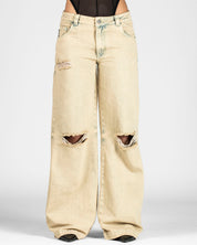 Washed Jean Caqui Destroyed Mujer