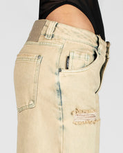 Washed Jean Caqui Destroyed Mujer