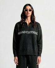 Knit Sweater Polo Negro Con Blanco - Unisex