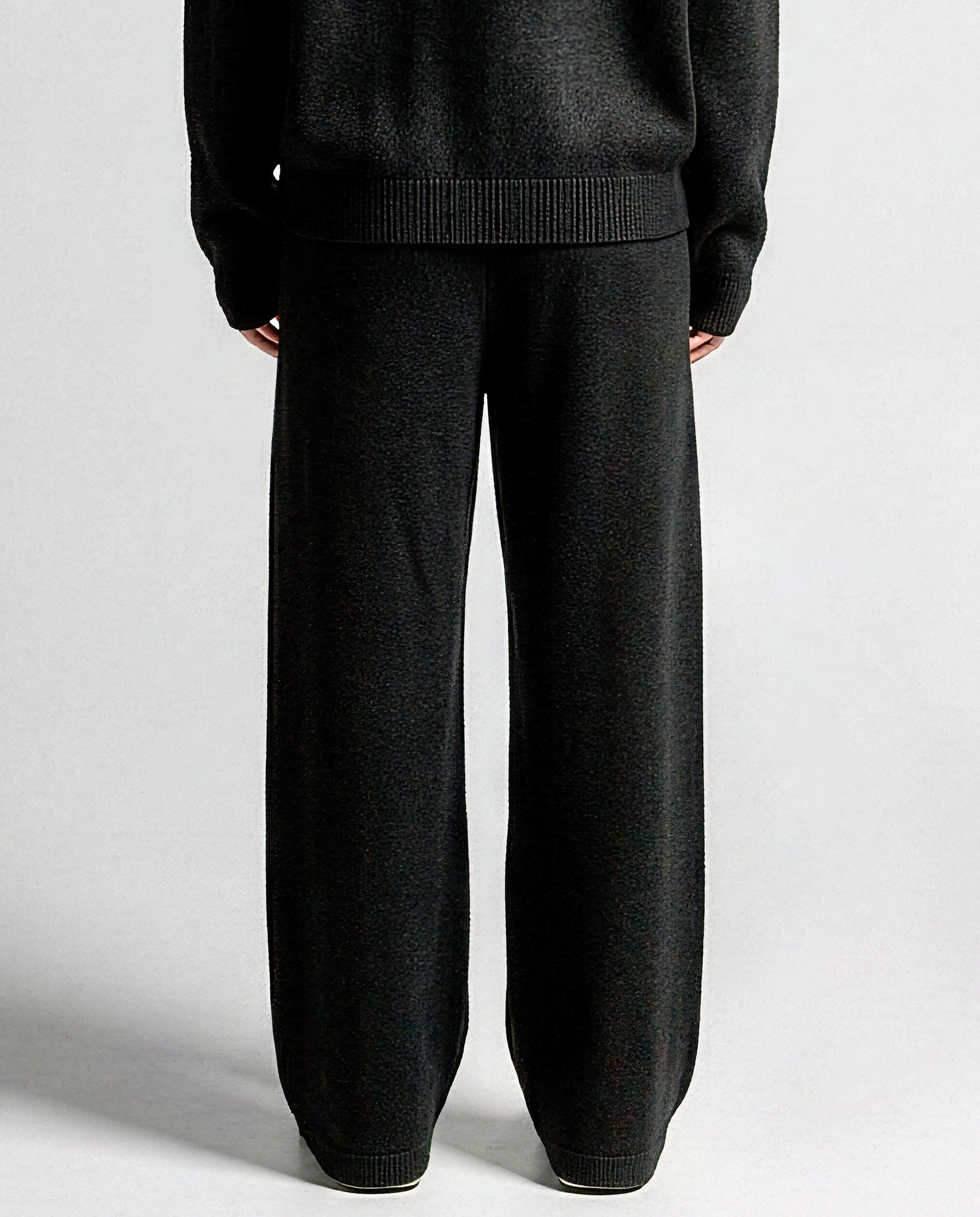 Knit Pant Negro Con Blanco - Unisex