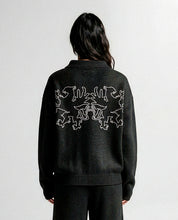 Knit Sweater Polo Negro Con Blanco - Unisex