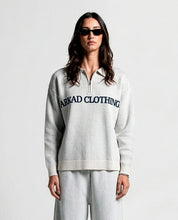 Knit Sweater Polo Blanco Con Azul - Unisex
