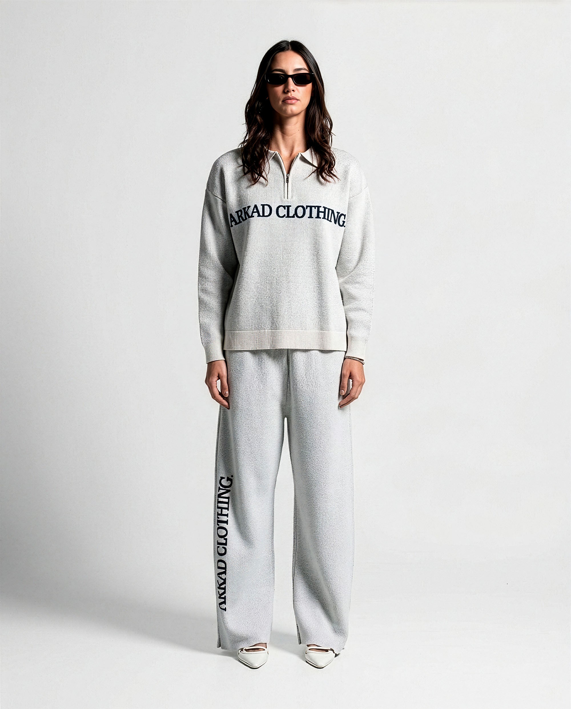 Knit Pant Blanco Con Azul - Unisex