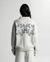 Knit Sweater Polo Blanco Con Azul - Unisex