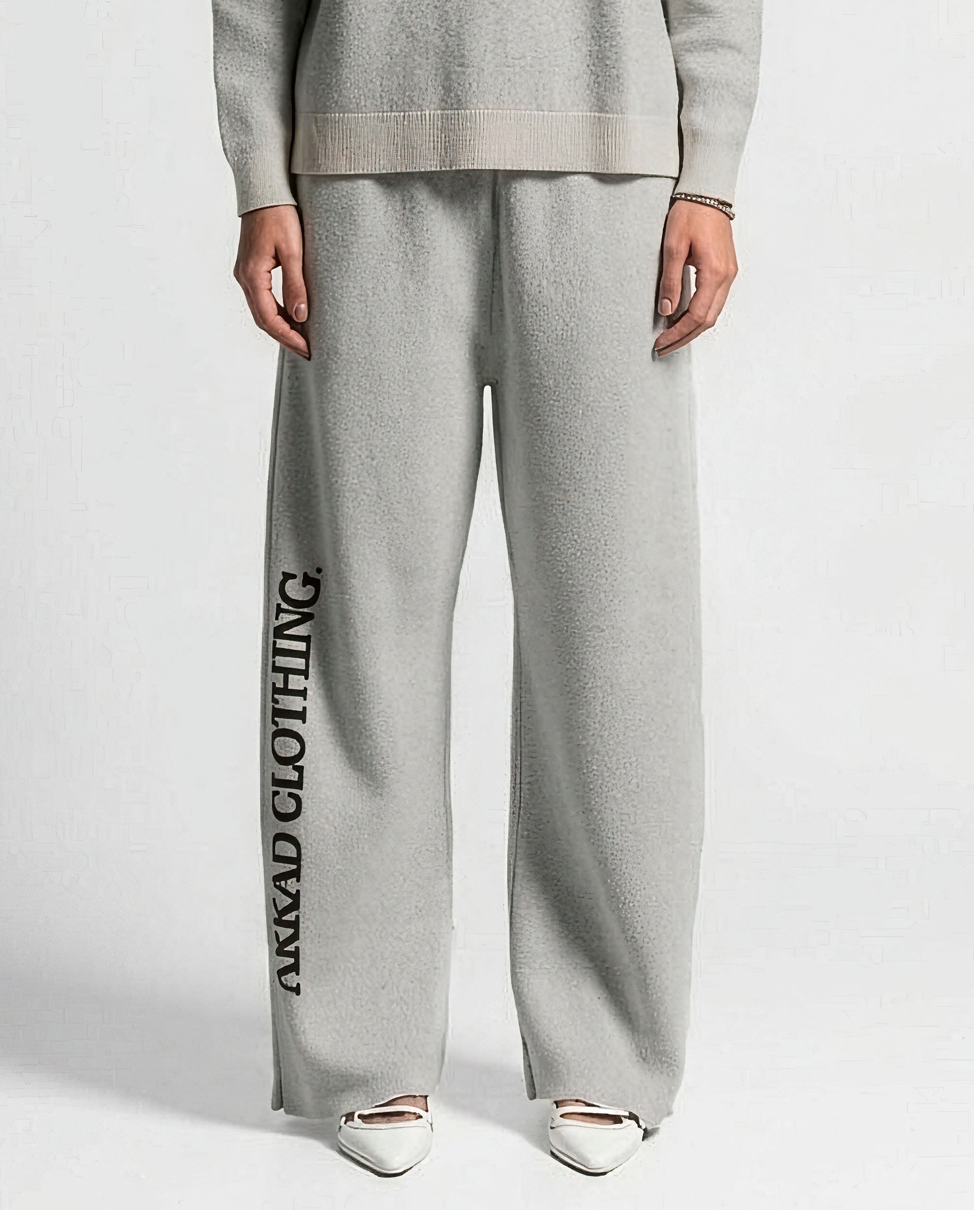 Knit Pant Gris Con Cafe - Unisex
