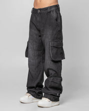 Denim Pant Cargo Negro