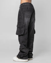 Denim Pant Cargo Negro
