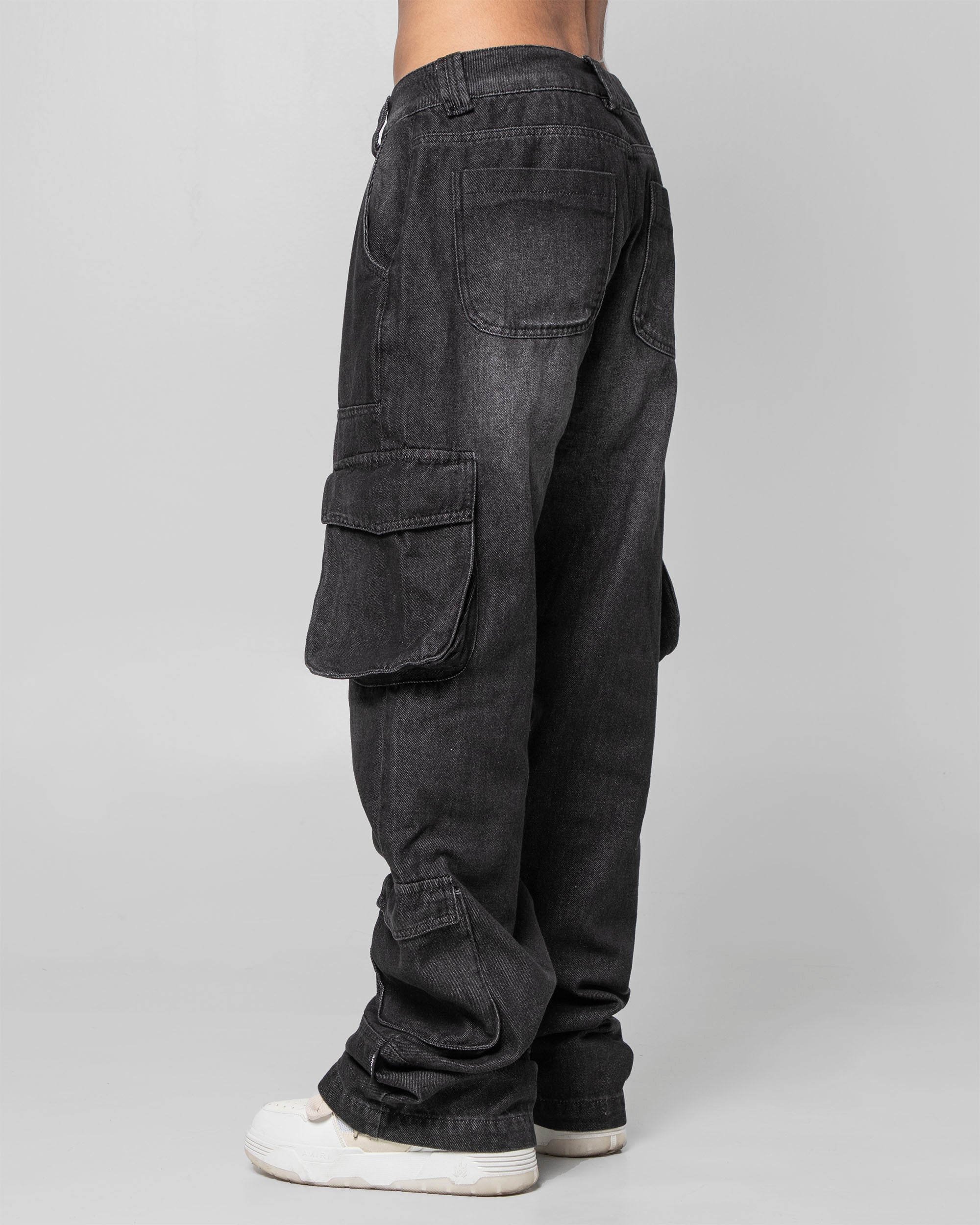 Denim Pant Cargo Negro