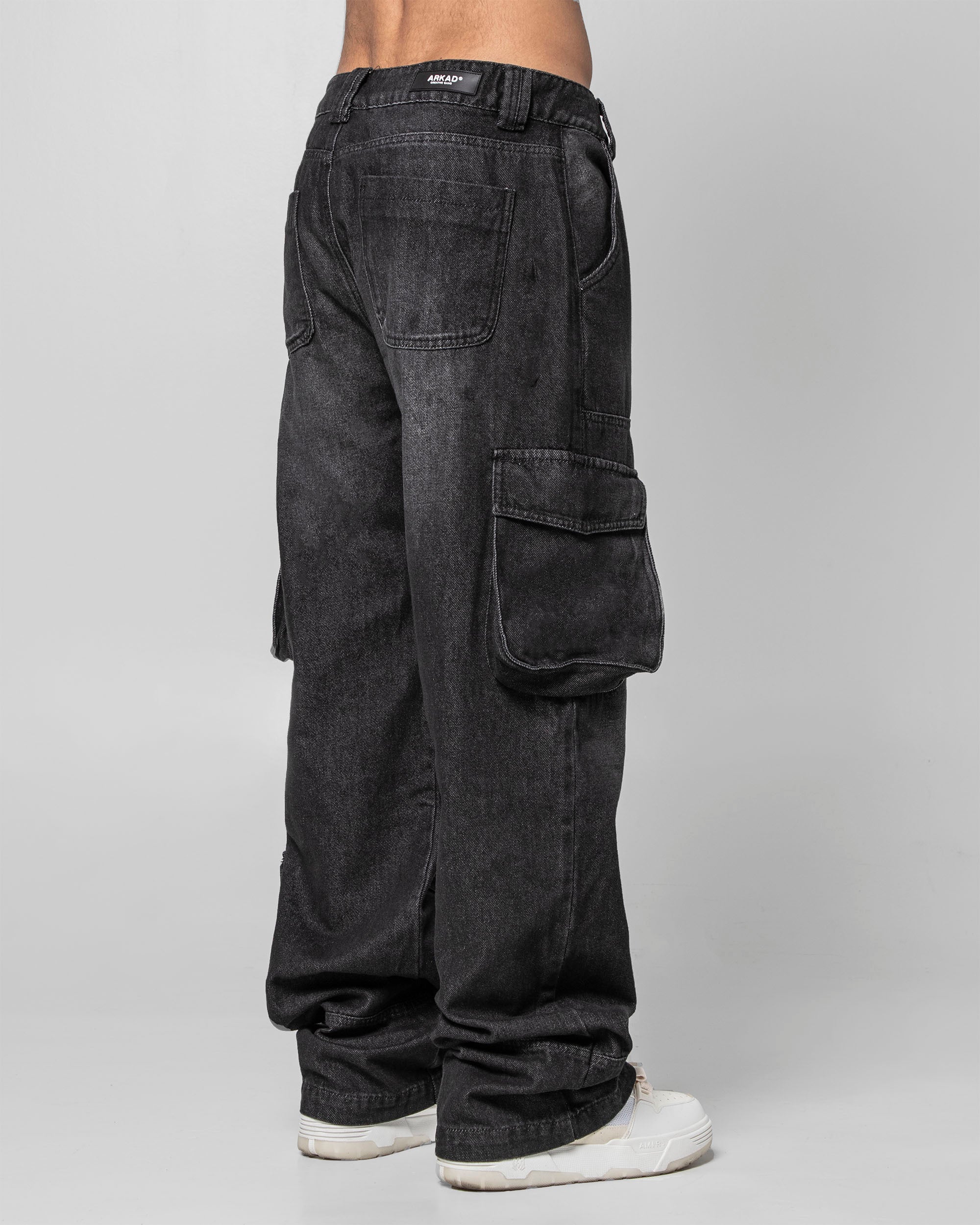 Denim Pant Cargo Negro