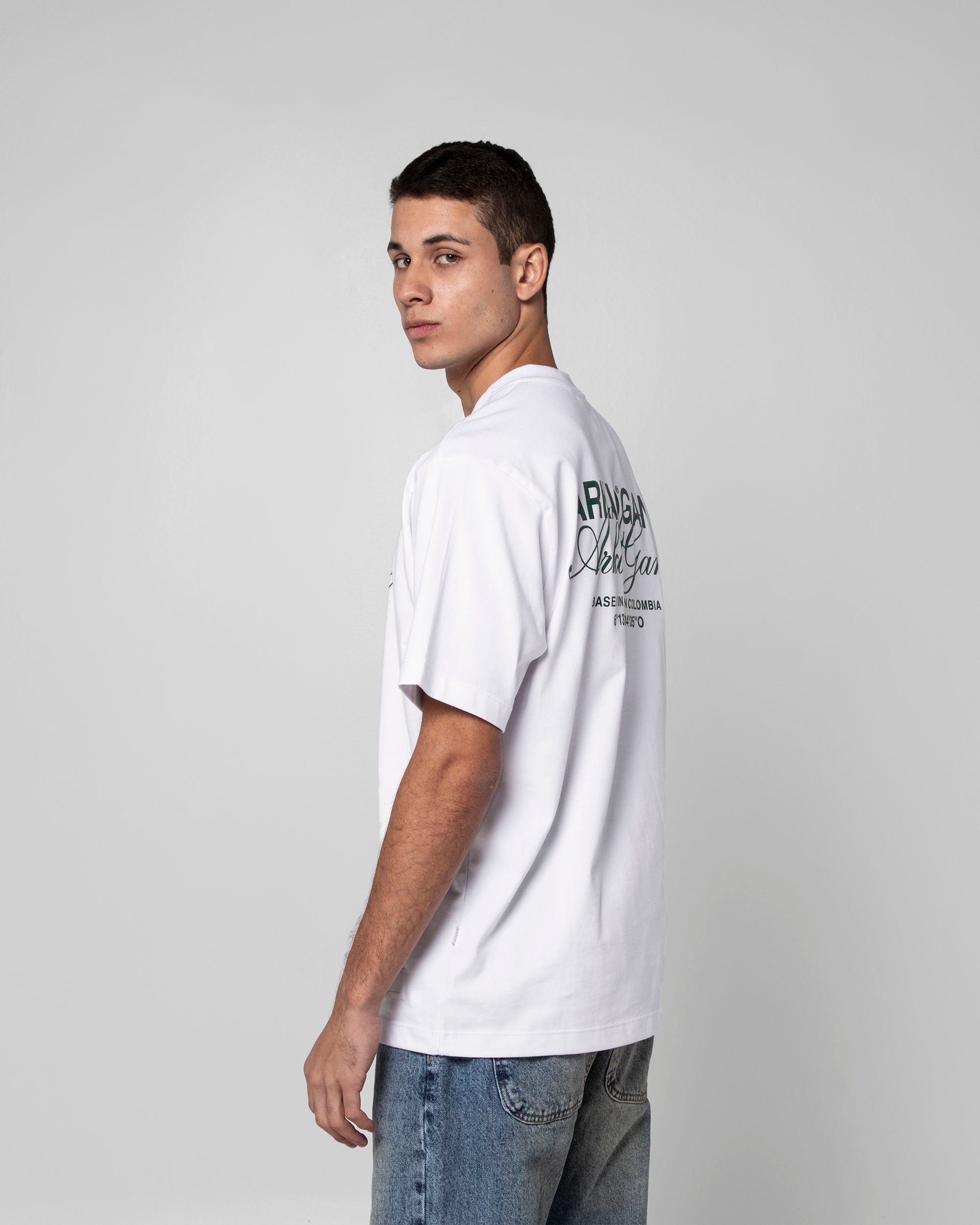 Tshirt Blanca Arkad Gang Texto Verde