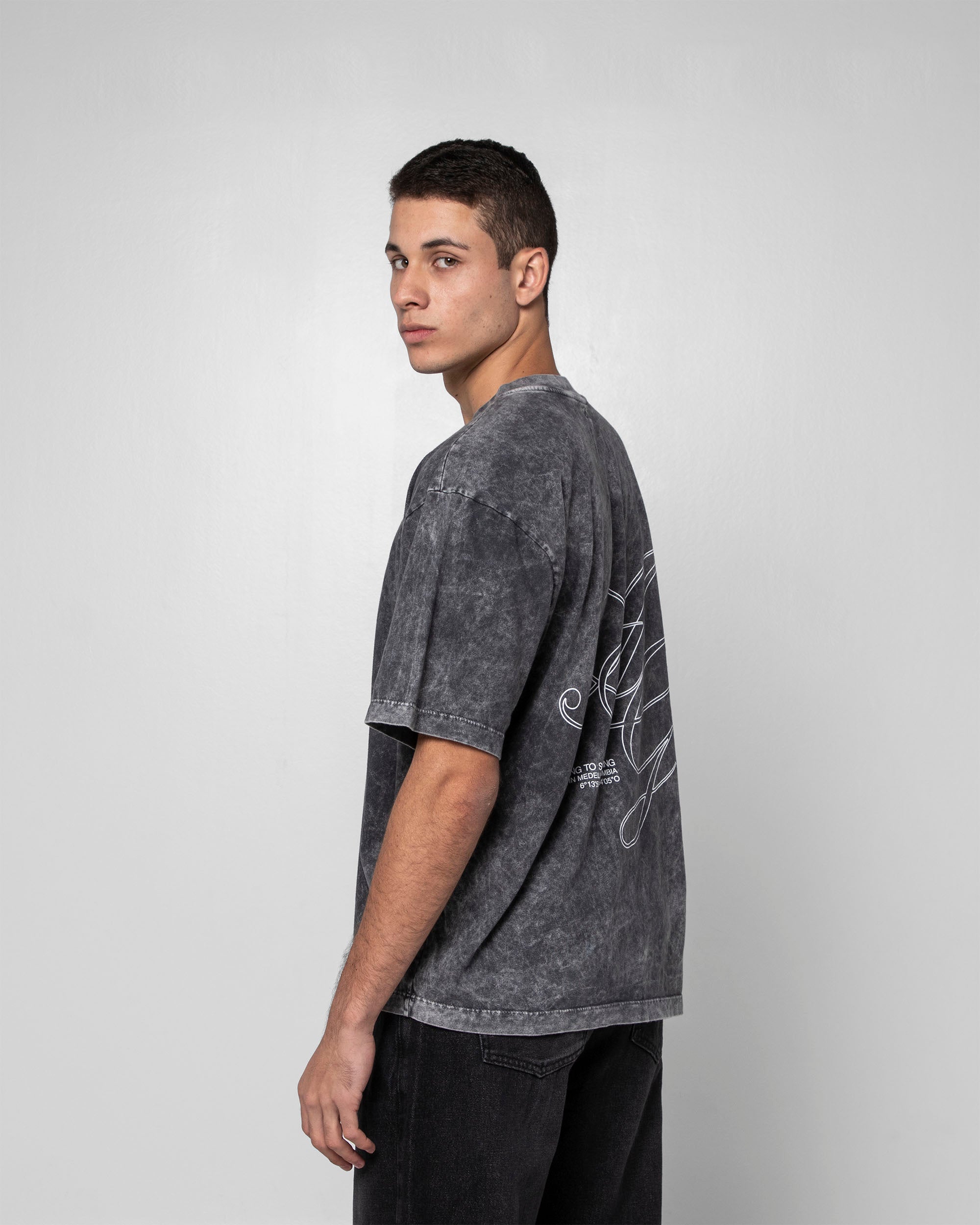 Washed Tshirt Negra Arkad Gang