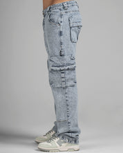 Cargo Denim Pant Azul Claro