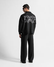 Knit Sweater Polo Negro Con Blanco