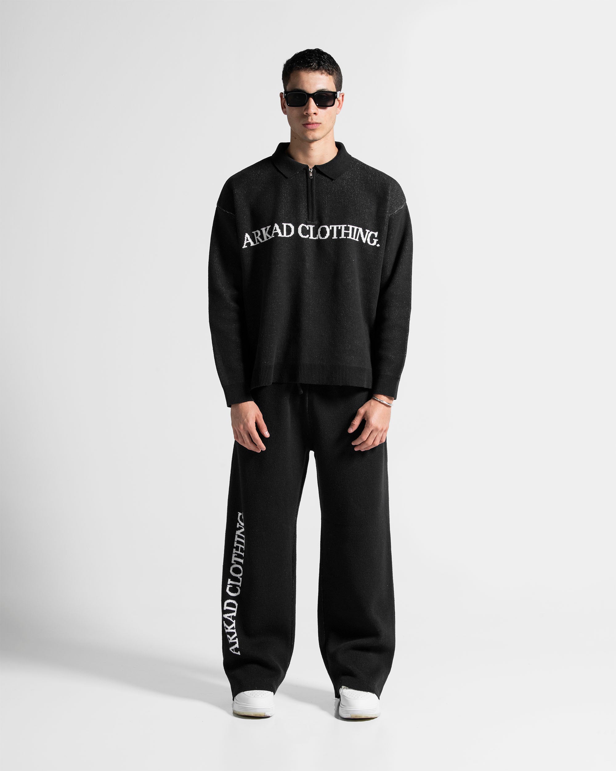 Knit Pant Negro Con Blanco