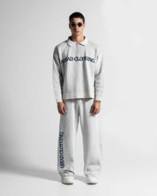 Knit Sweater Polo Blanco Con Azul