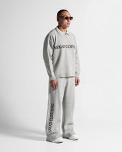 Knit Sweater Polo Gris Con Cafe