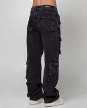 Denim Pant Cargo Negro