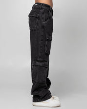 Denim Pant Cargo Negro