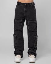 Denim Pant Cargo Negro