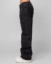 Denim Pant Cargo Negro