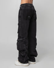 Denim Pant Cargo Negro