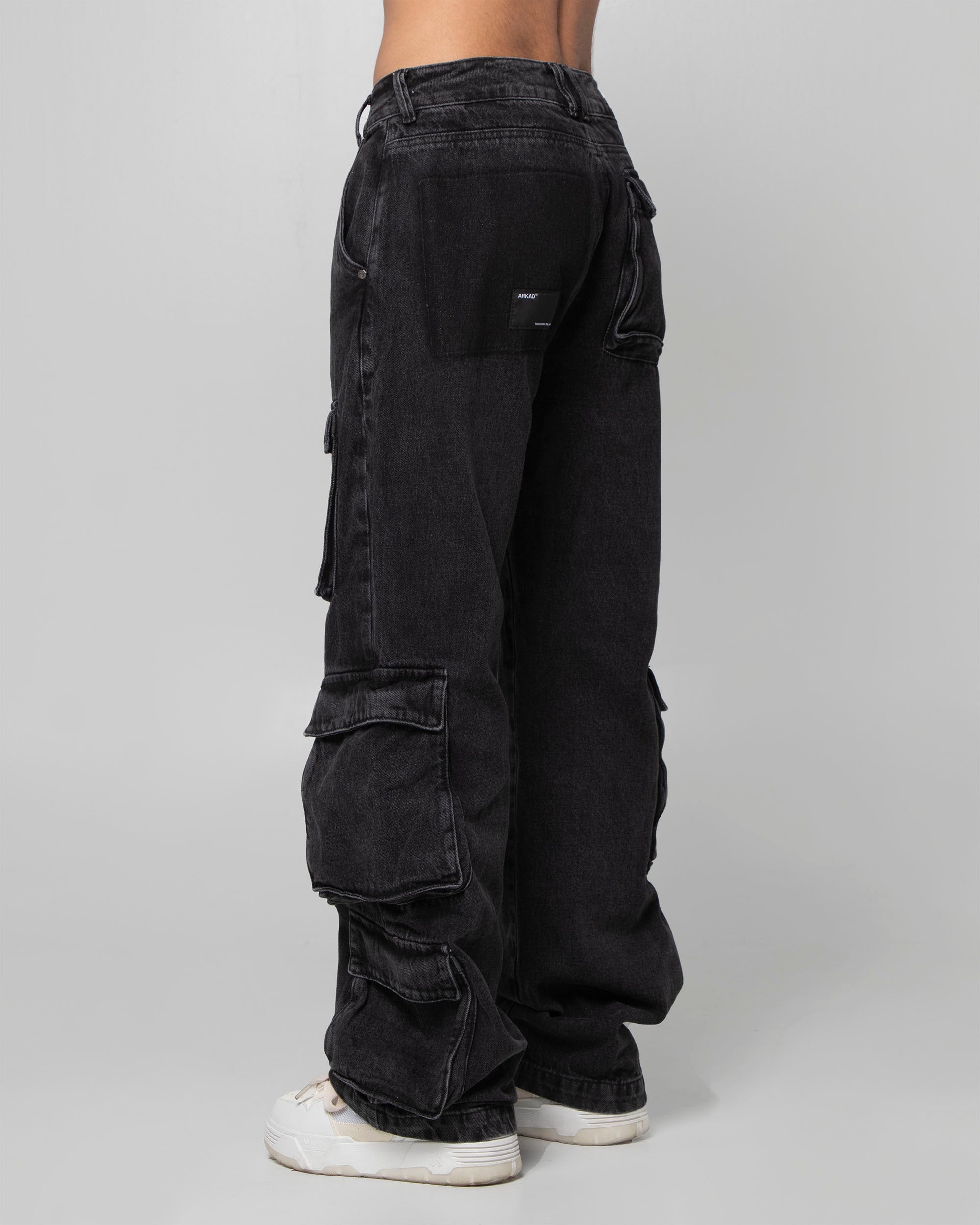Denim Pant Cargo Negro
