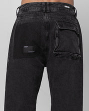 Denim Pant Cargo Negro
