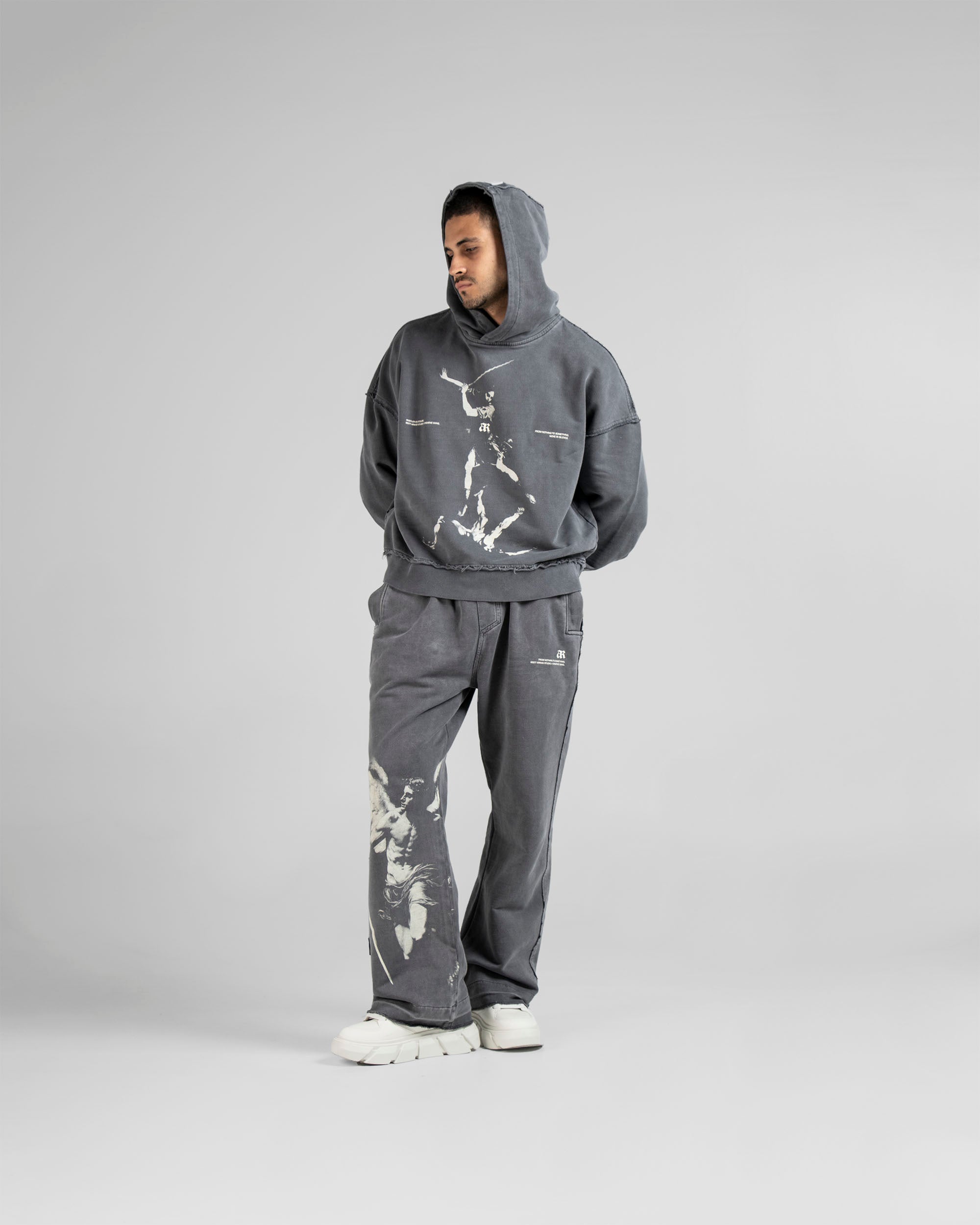 Hoodie Boxy Fit Gris Hustler