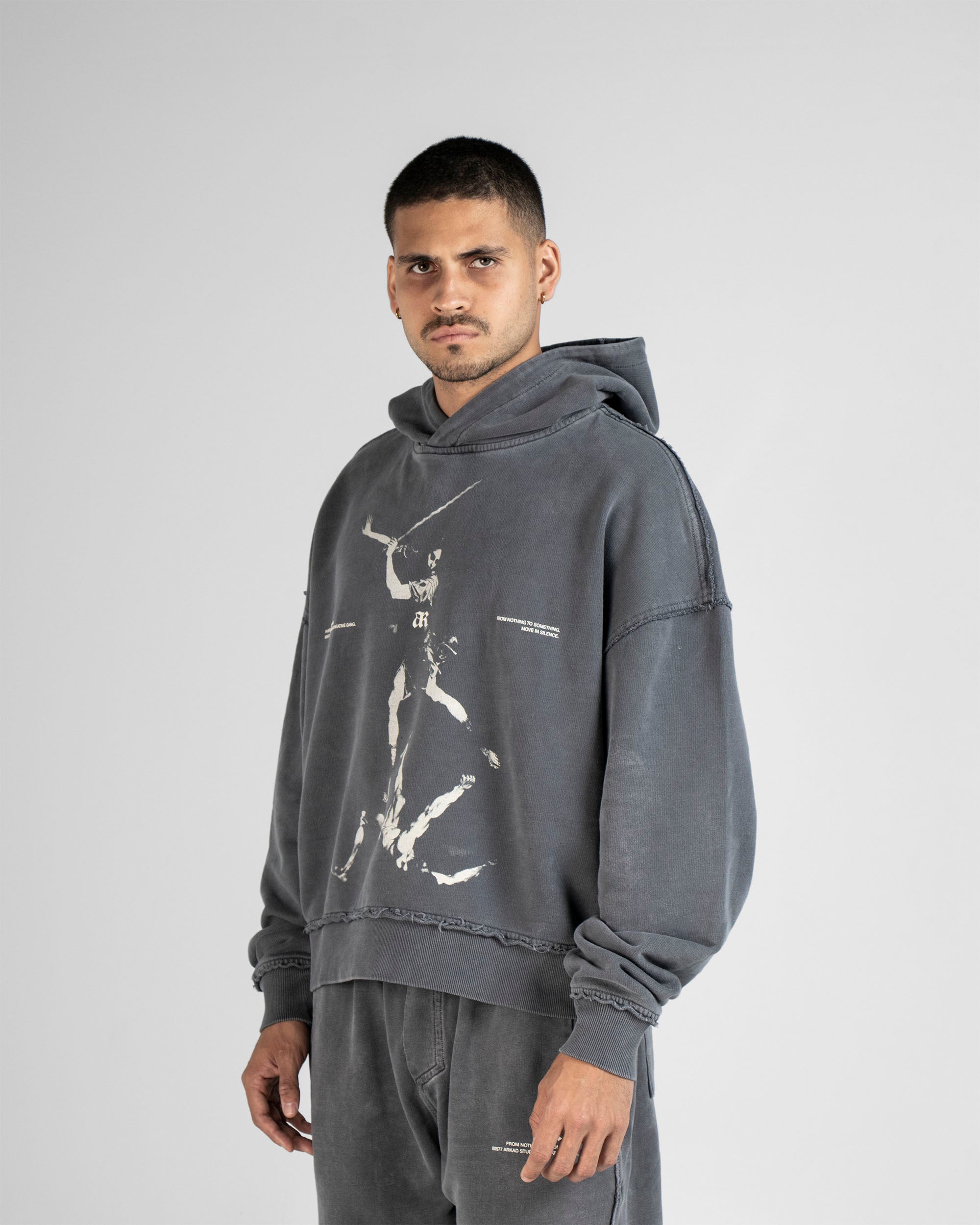 Hoodie Boxy Fit Gris Hustler