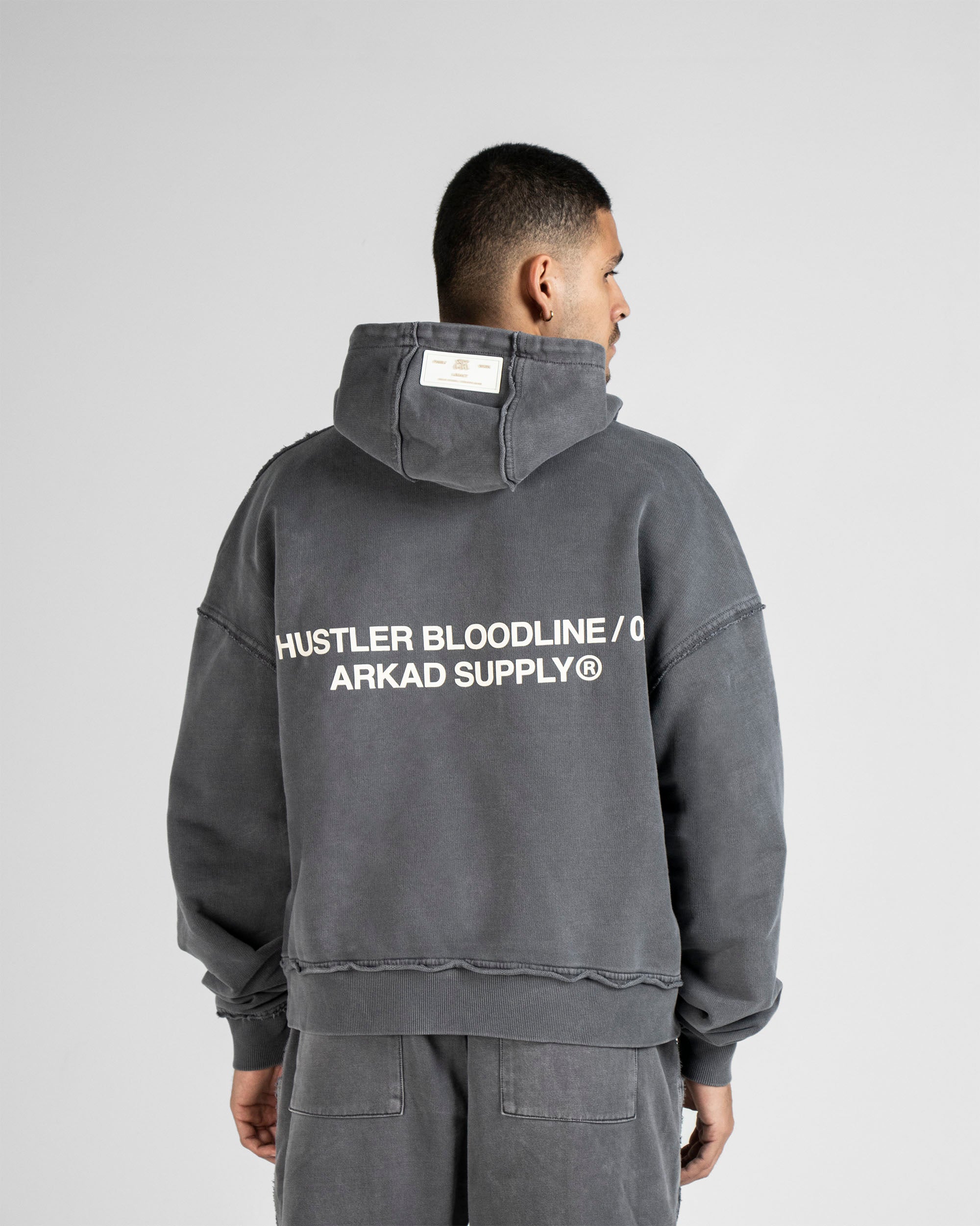 Hoodie Boxy Fit Gris Hustler