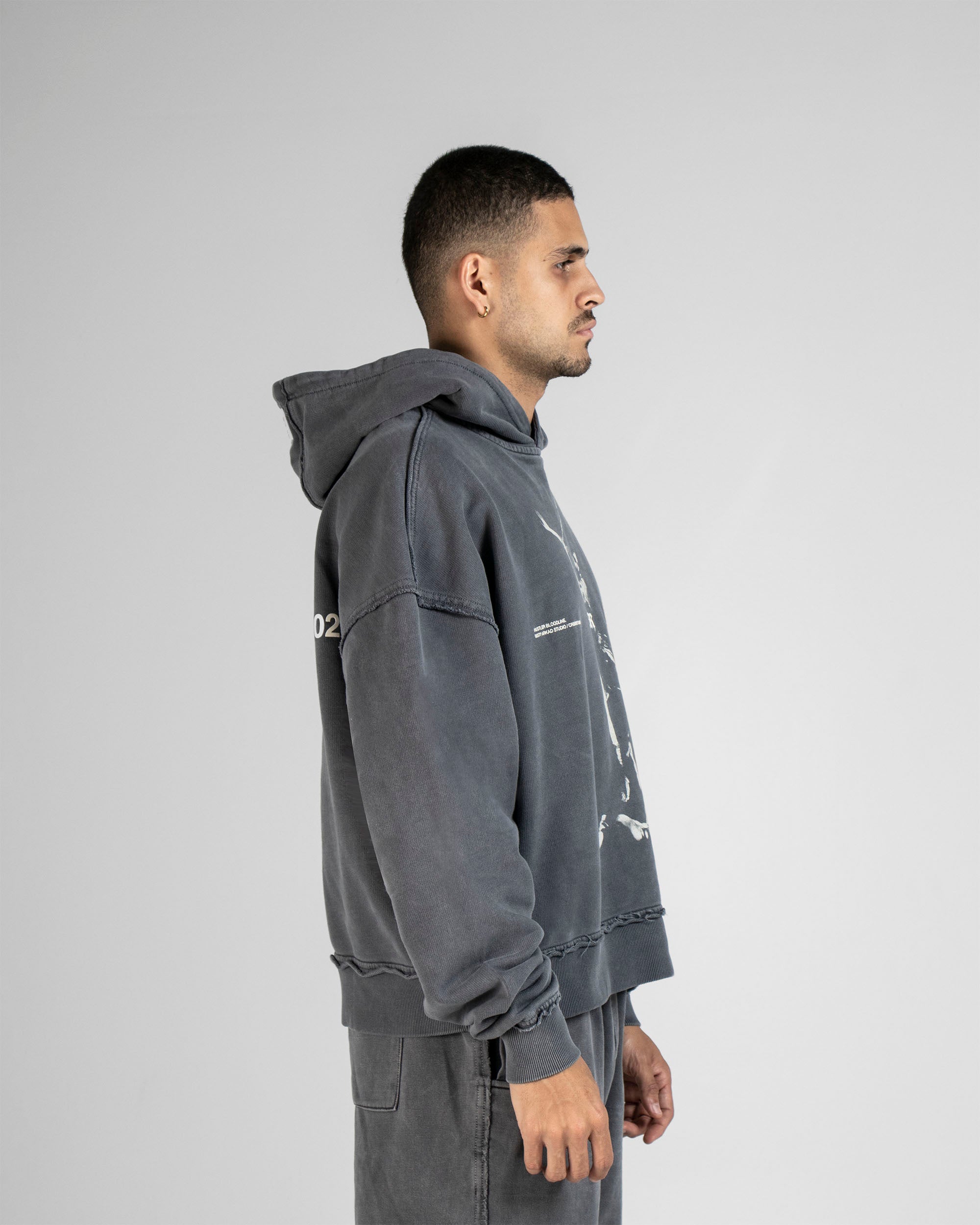 Hoodie Boxy Fit Gris Hustler