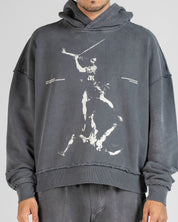 Hoodie Boxy Fit Gris Hustler