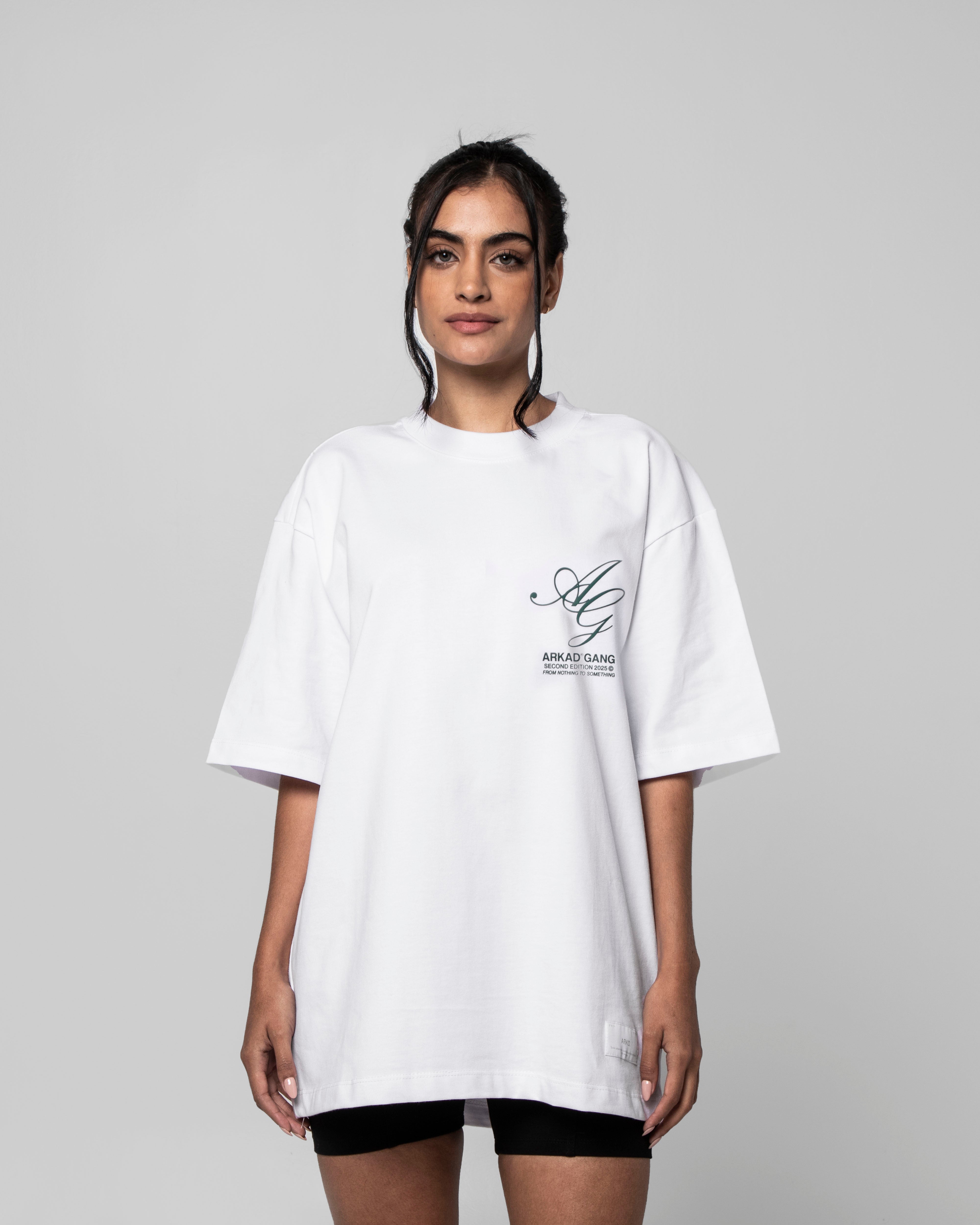 Tshirt Blanca Arkad Gang Texto Verde